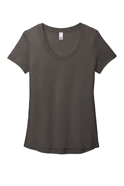 Front View of Hthrd Charcoal District Women's Flex Scoop Neck Tee DT7501
