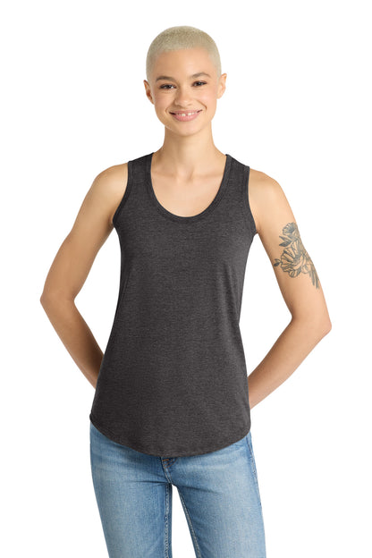 Front View of Hthrd Charcoal District Women's Perfect Tri Racerback Tank. DM138L
