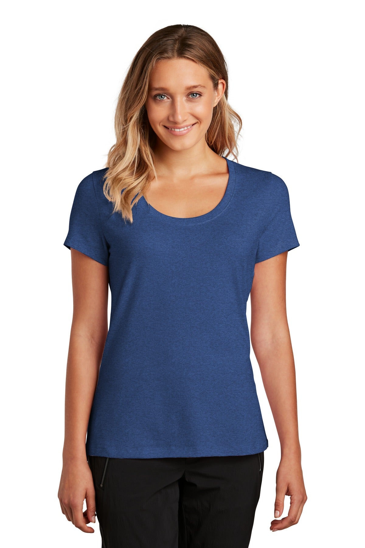 Front View of Hthrd Deep Roy District Women's Flex Scoop Neck Tee DT7501