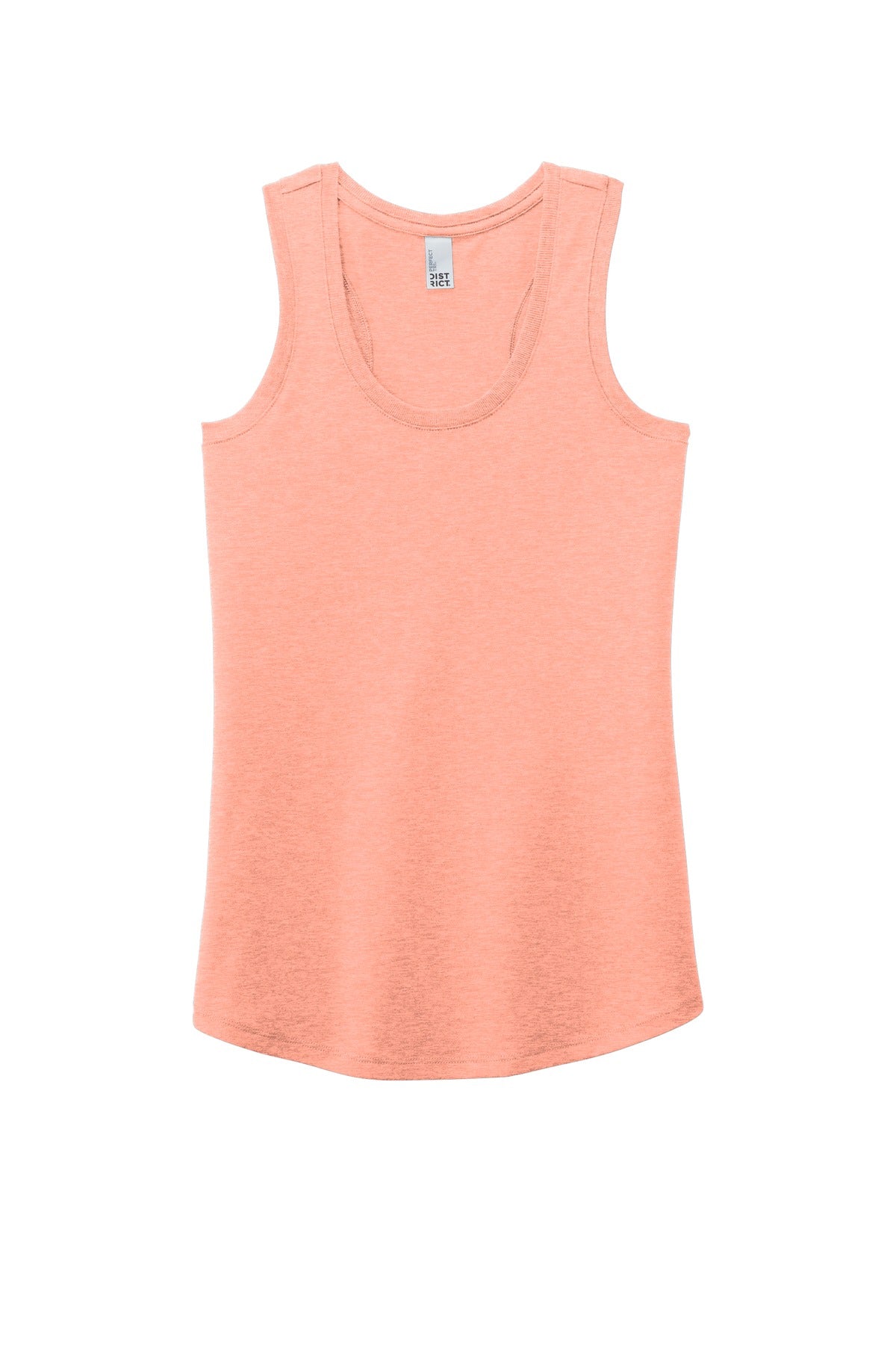 Front View of Hthrd Dsty Pch District Women's Perfect Tri Racerback Tank. DM138L