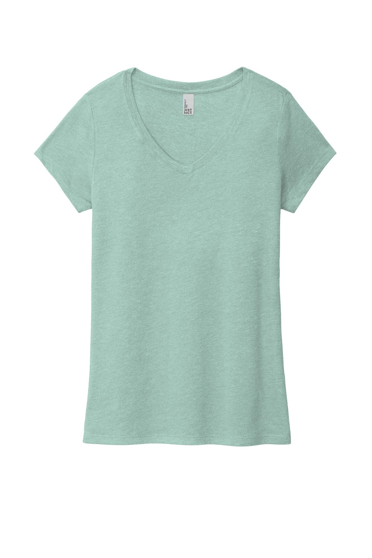 Front View of Hthrd Dsty Sag District Women's Perfect Tri V-Neck Tee. DM1350L