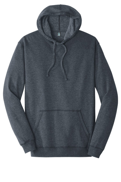 Front View of Hthrd Navy District Lightweight Fleece Hoodie. DM391