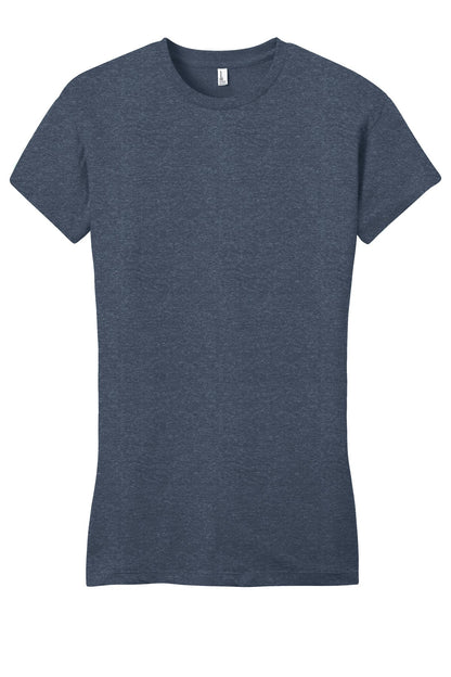 Front View of Hthrd Navy District Women's Fitted Very Important Tee . DT6001