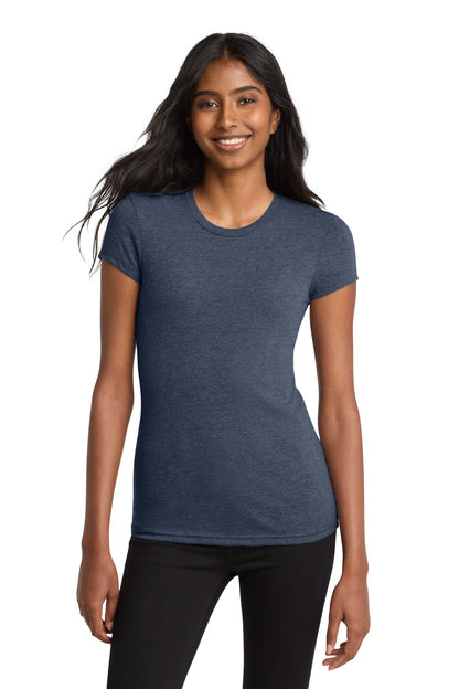 Front View of Hthrd Navy District Women's Fitted Very Important Tee . DT6001