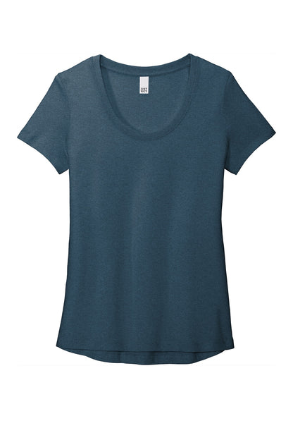 Front View of Hthrd Neptn Bl District Women's Flex Scoop Neck Tee DT7501