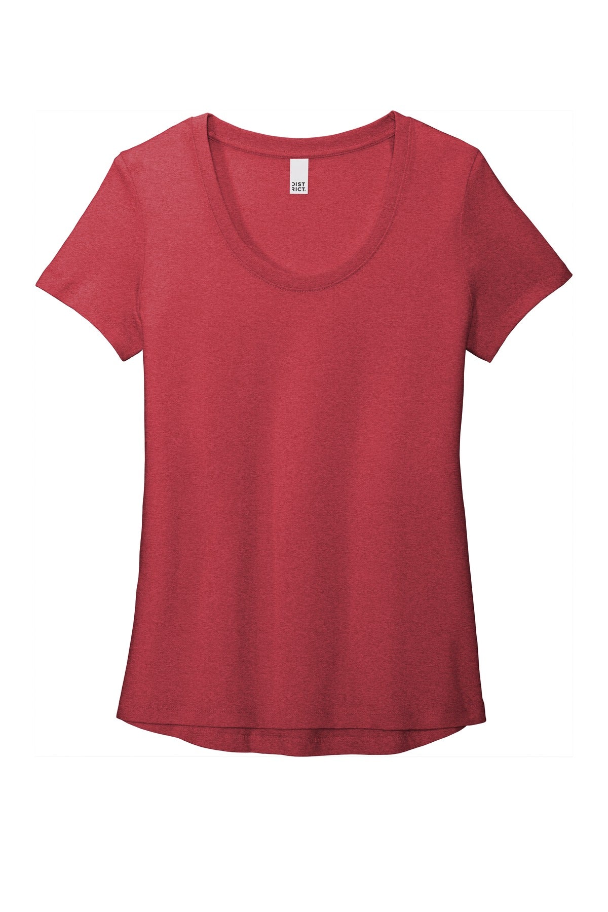 Front View of Hthrd Red District Women's Flex Scoop Neck Tee DT7501