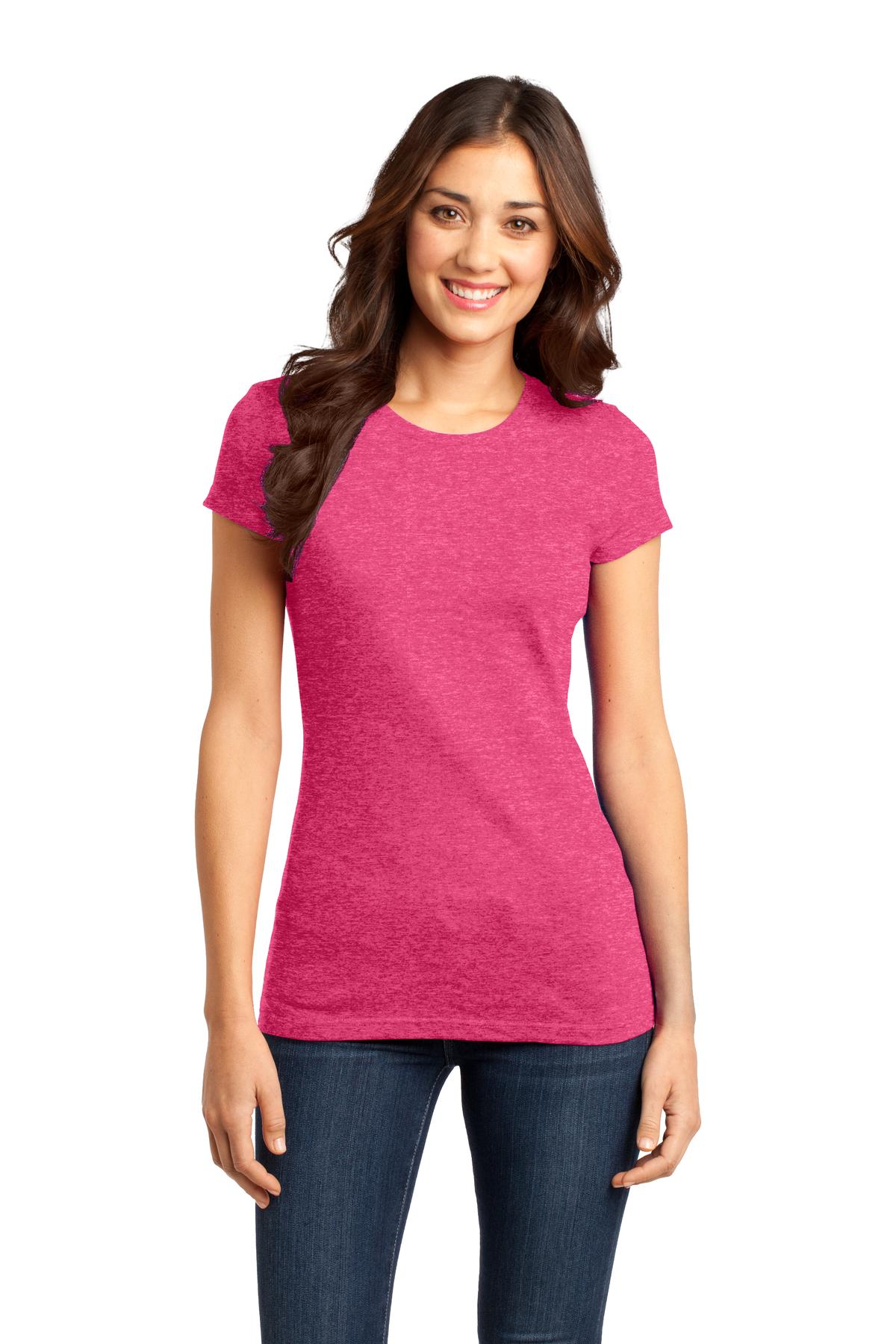 Front View of Hthrd Watermln District Women's Fitted Very Important Tee . DT6001
