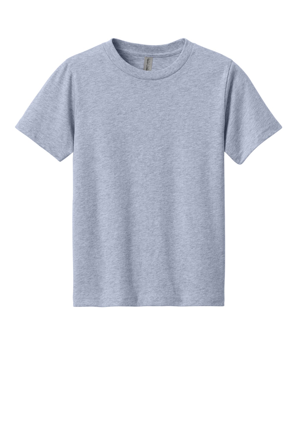 Front View of HthrGray Next Level Apparel Youth Cotton Tee NL3310