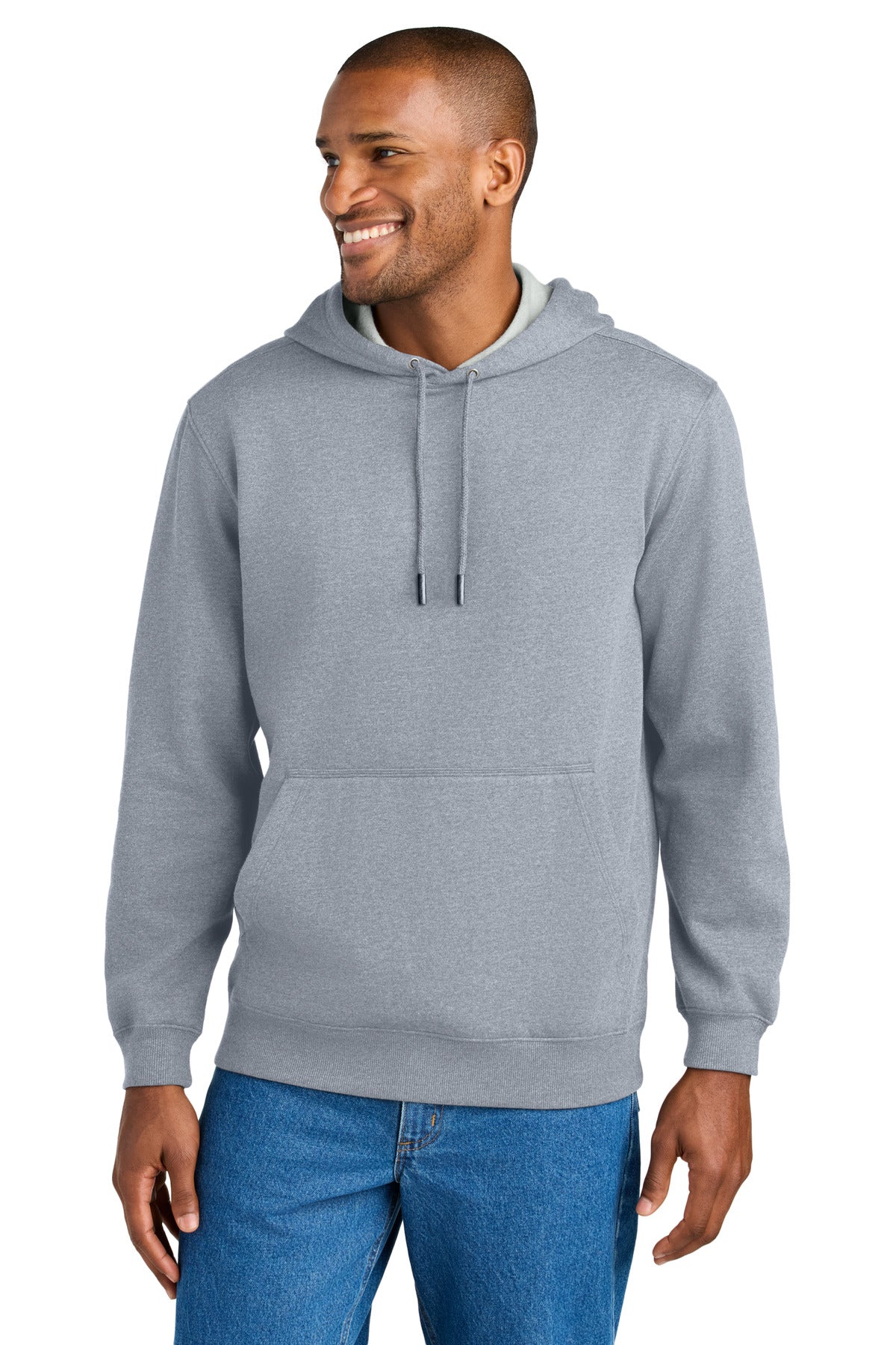 Front View of HthrGrey CornerStone Tough Fleece Pullover Hoodie CSF630