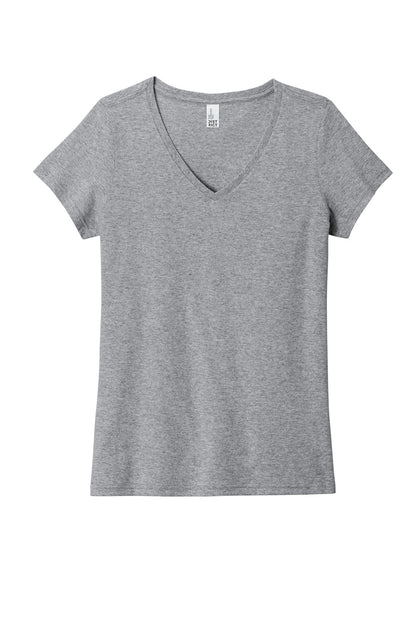 Front View of HthrGrey District Women's The Concert Tee V-Neck DT5002