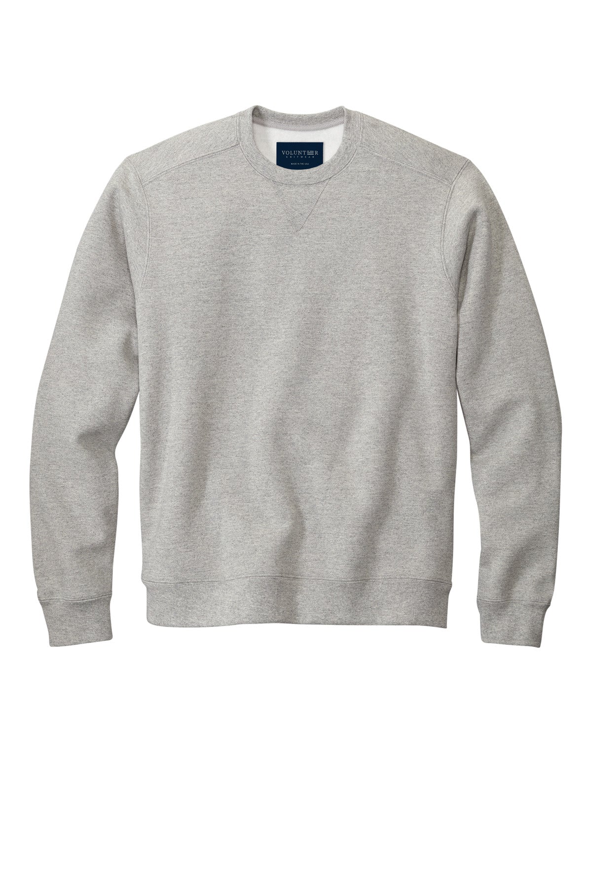 Front View of HthrGrey Volunteer Knitwear Chore Fleece Crewneck VL130