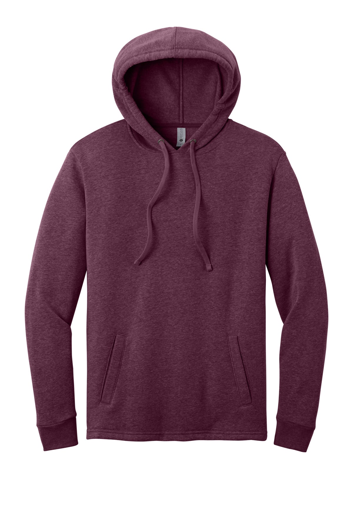 Front View of HthrMaroon Next Level Apparel Adult Malibu Pullover Hoodie. NL9300