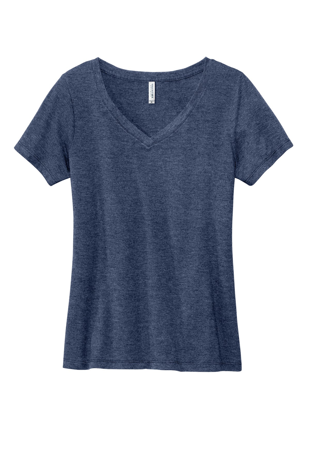 Front View of HthrNavy Volunteer Knitwear Women's Daily V-Neck Tee LVL45V