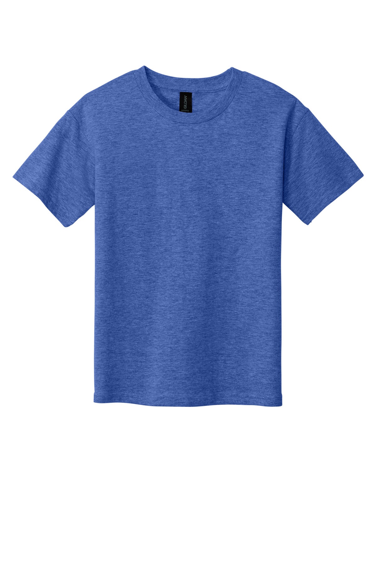 Front View of HthrRoyal Gildan Youth Softstyle T-Shirt 64000B