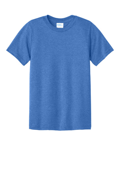 Front View of HthrRoyal Port & Company Youth CVC Tee PC340Y
