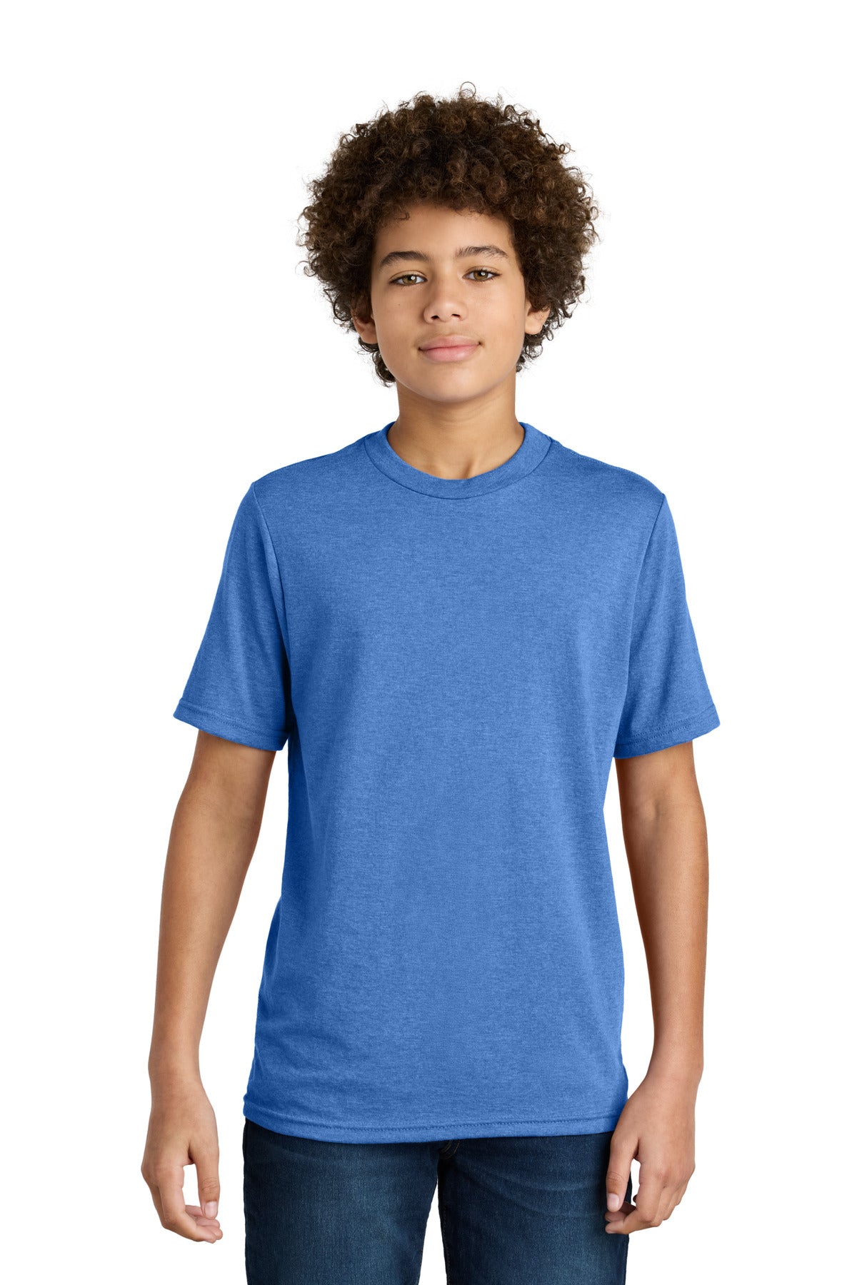 Front View of HthrRoyal Port & Company Youth CVC Tee PC340Y