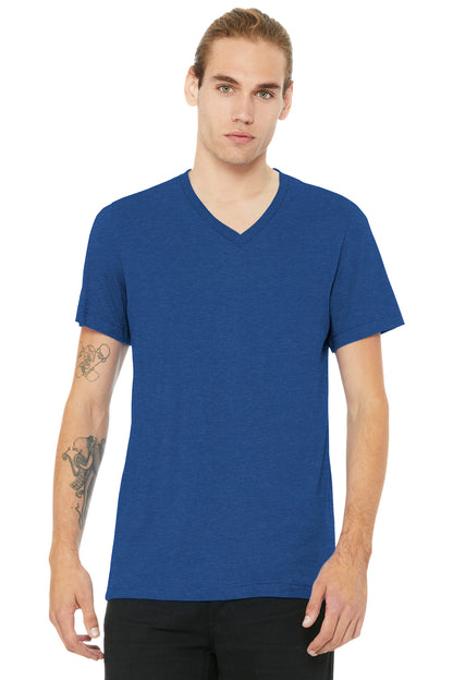 Front View of HthrTRRoy BELLA+CANVAS Unisex Heather CVC V-Neck Tee BC3005CVC