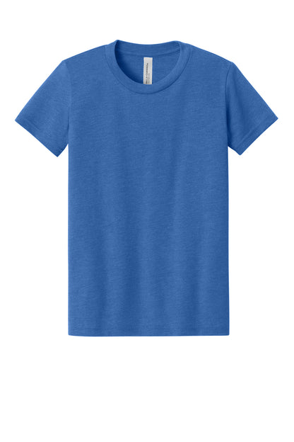 Front View of HthrTRRoy BELLA+CANVAS Youth Heather CVC Tee BC3001YCVC