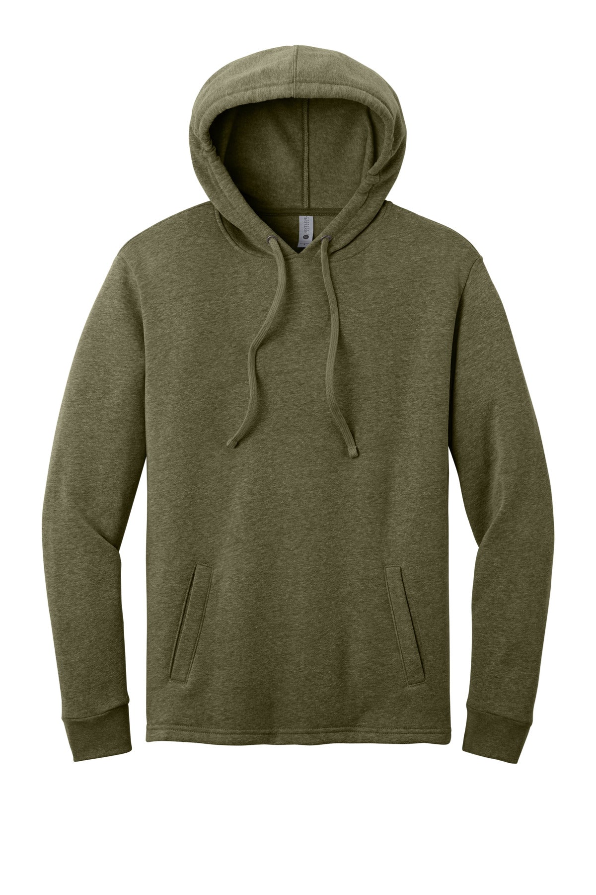 Front View of HtMltGrn Next Level Apparel Adult Malibu Pullover Hoodie. NL9300