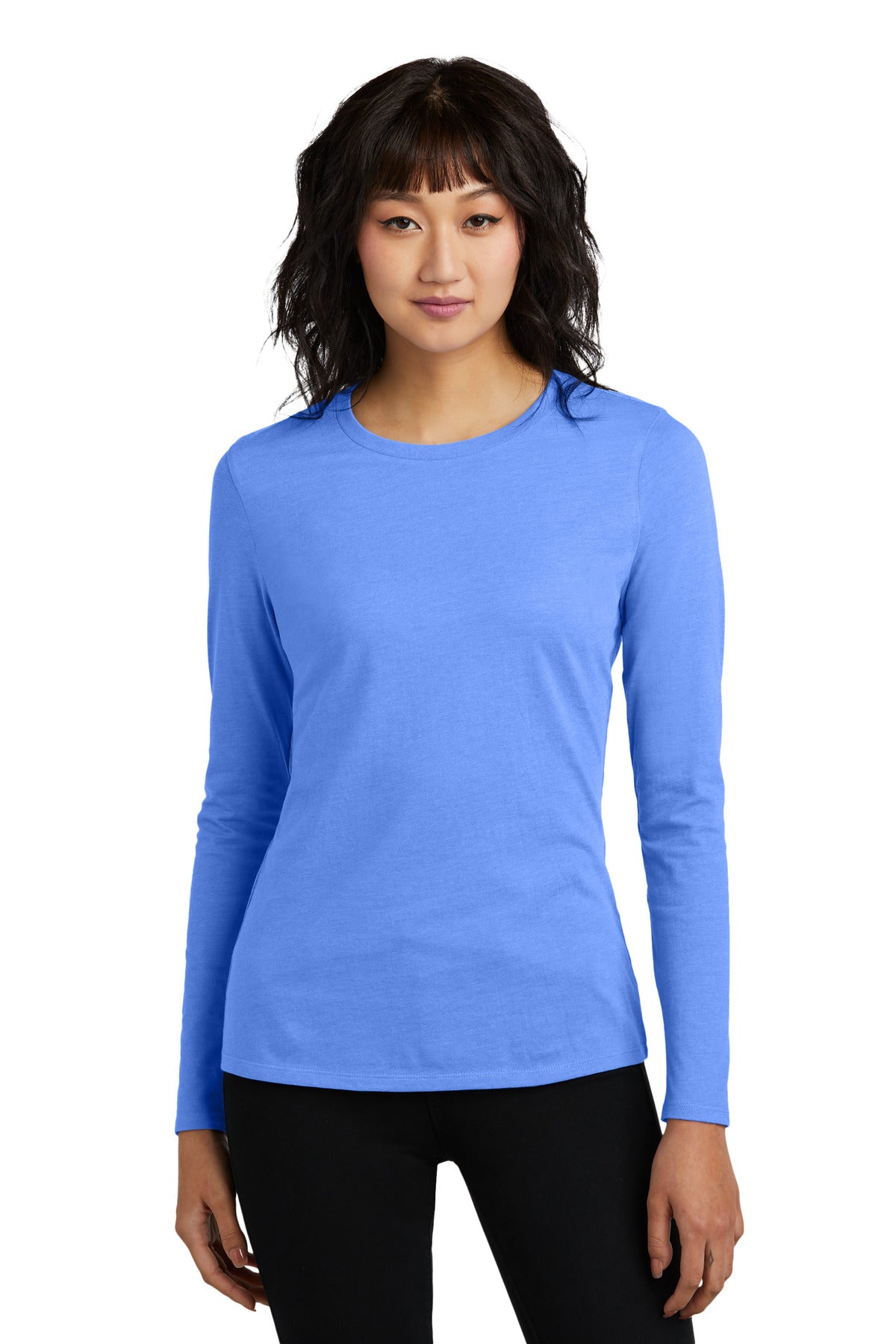 Front View of HtrdRoyal District Women's Perfect Blend CVC Long Sleeve Tee DT110