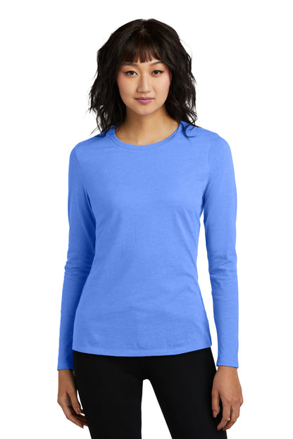 Front View of HtrdRoyal District Women's Perfect Blend CVC Long Sleeve Tee DT110