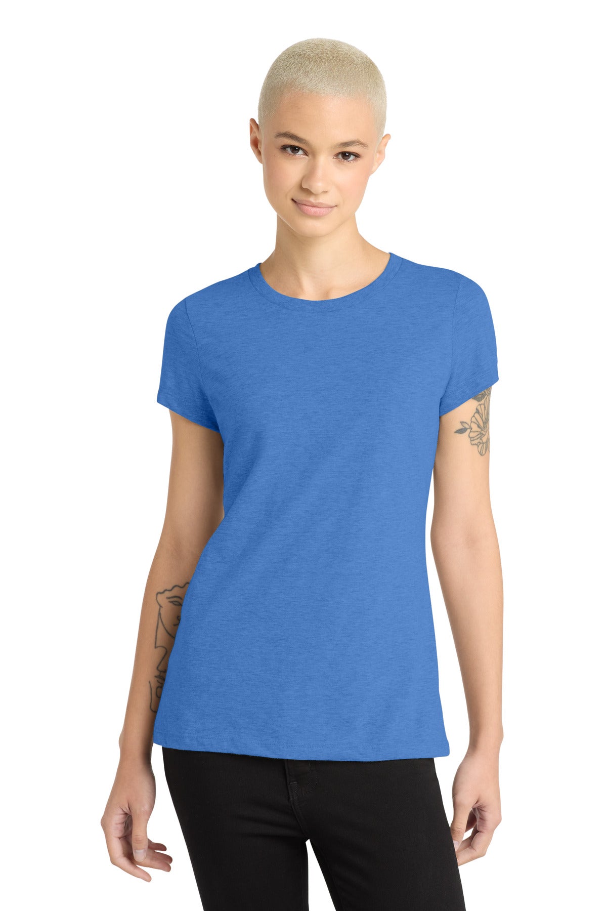 Front View of HtrdRoyal District Women's Perfect Blend CVC Tee. DM108L