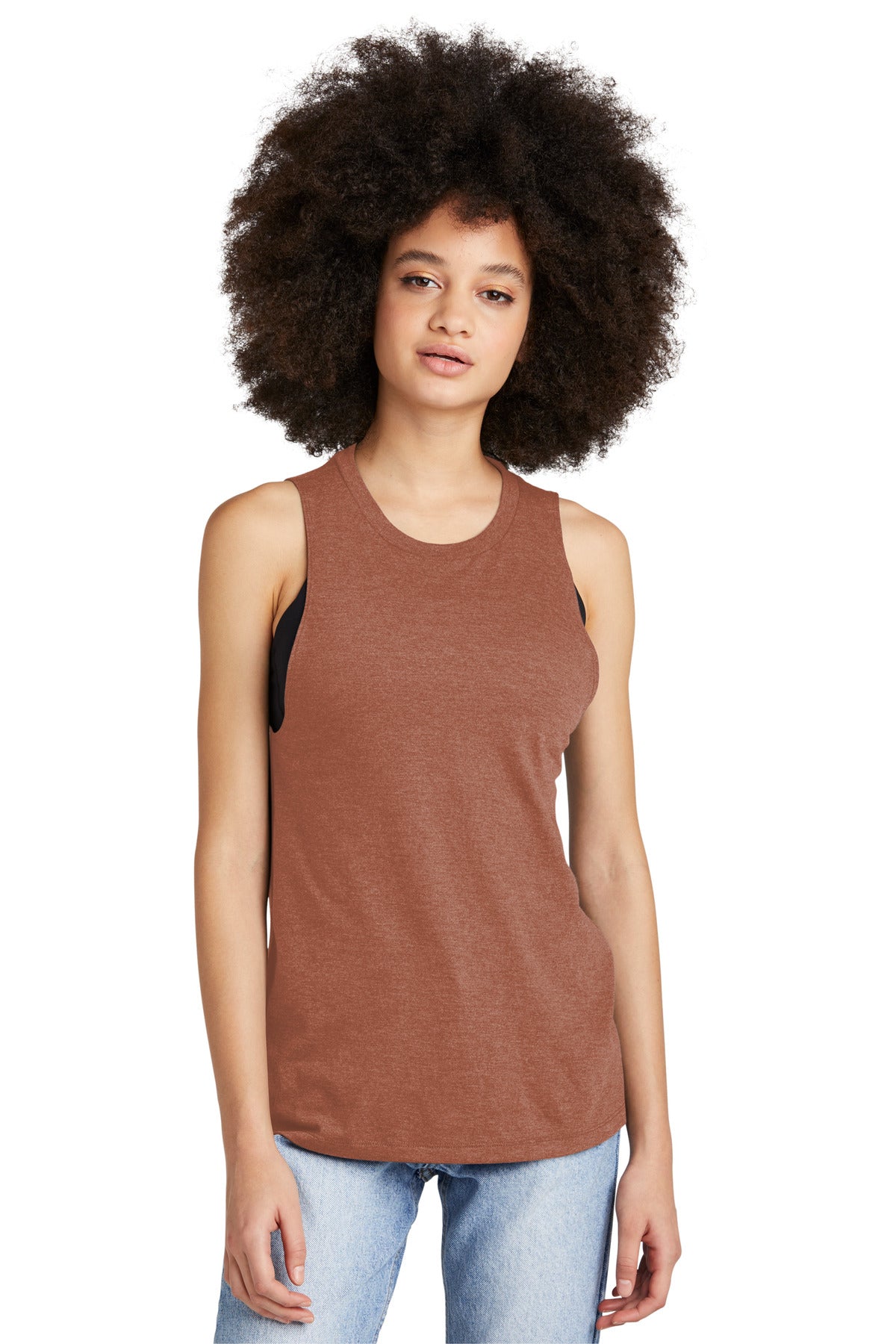 Front View of HtrdRusset District Women's Perfect Tri Muscle Tank DT153