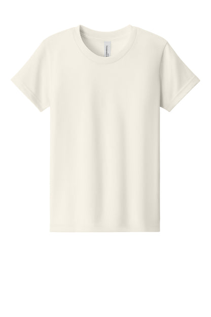 Front View of HtrNatural BELLA+CANVAS Youth Heather CVC Tee BC3001YCVC