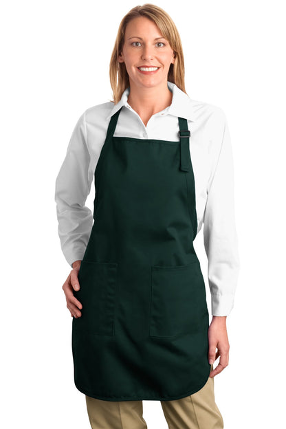 Front View of Hunter Port Authority Full-Length Apron with Pockets. A500