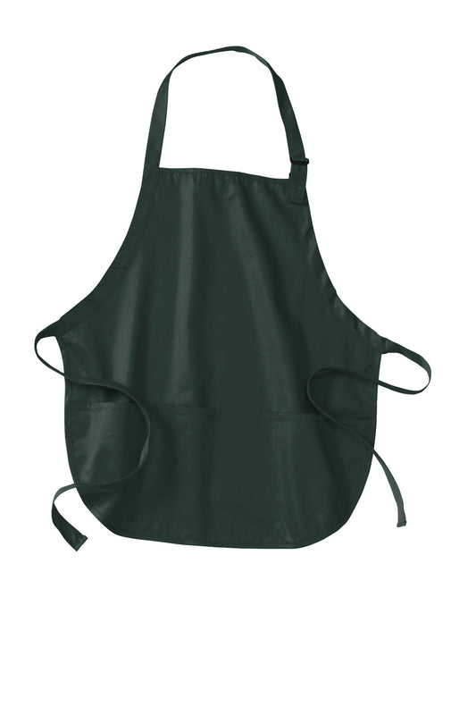 Front View of Hunter Port Authority Medium-Length Apron with Pouch Pockets. A510