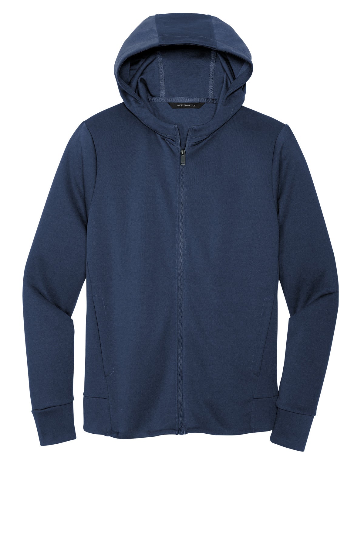 Front View of InsBlue Mercer+Mettle Double-Knit Full-Zip Hoodie MM3002