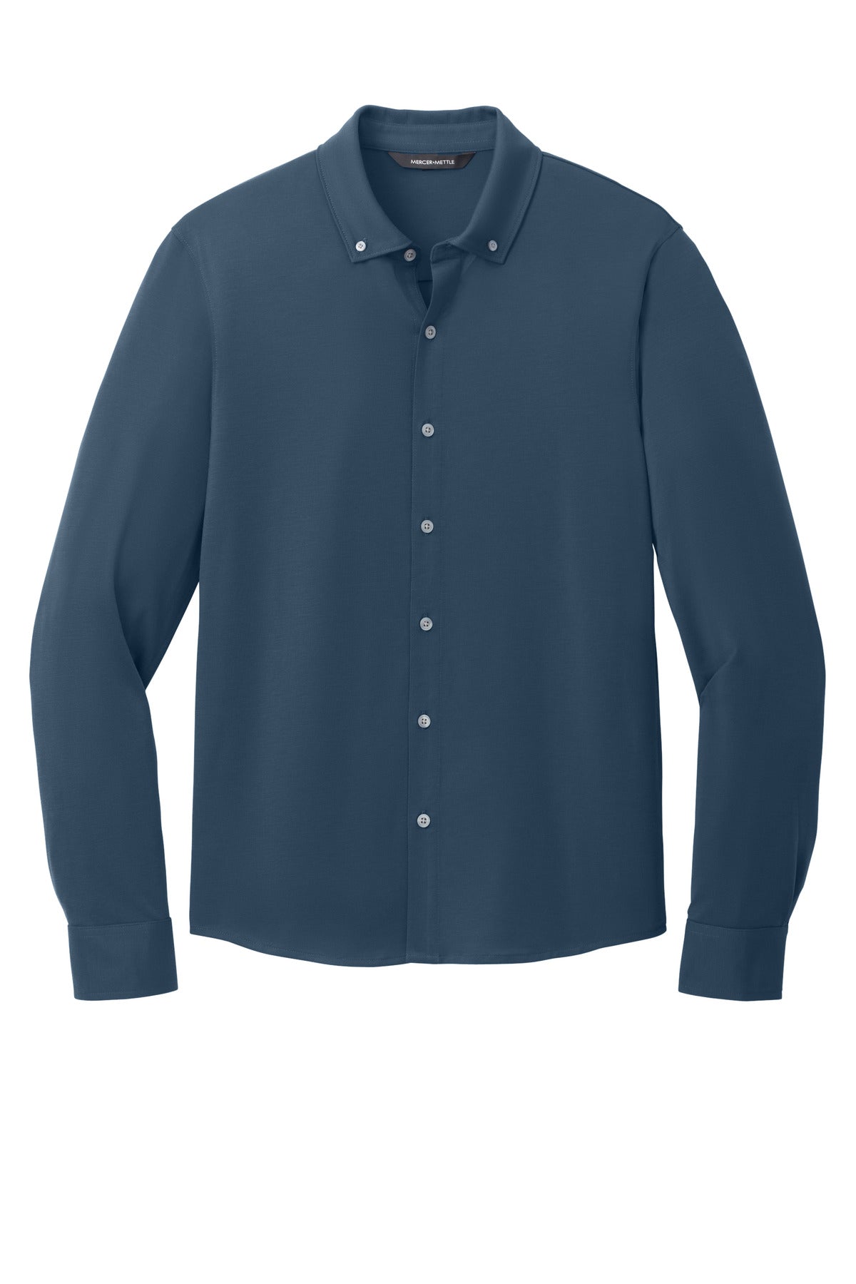 Front View of InsBlue Mercer+Mettle Stretch Jersey Long Sleeve Shirt MM1018