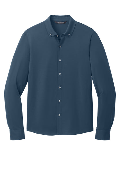 Front View of InsBlue Mercer+Mettle Stretch Jersey Long Sleeve Shirt MM1018