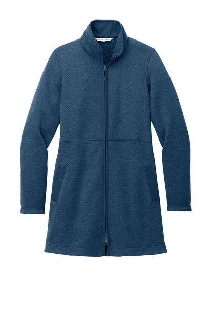 Front View of InsigBlHtr Port Authority Women's Arc Sweater Fleece Long Jacket L425