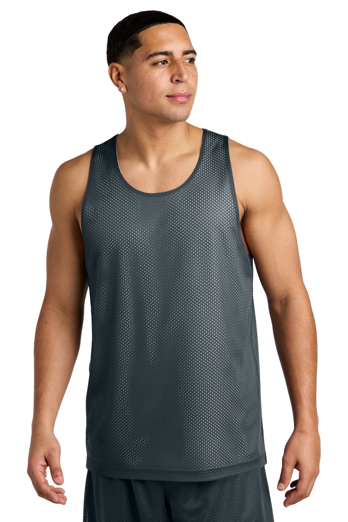 Front View of IrGy/White Sport-Tek PosiCharge Reversible Mesh Tank ST5000