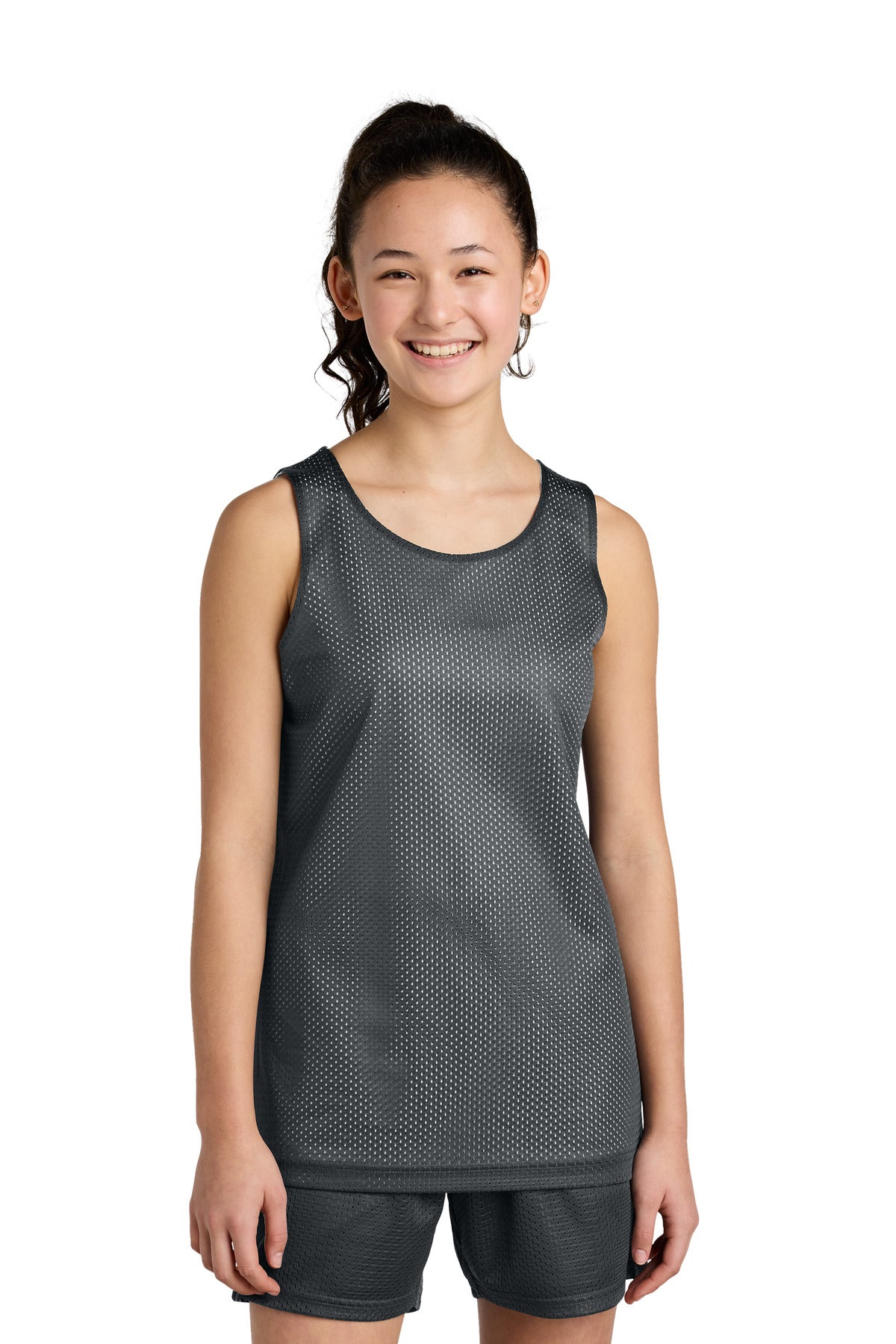 Front View of IrGy/White Sport-Tek Youth PosiCharge Reversible Mesh Tank YST5000
