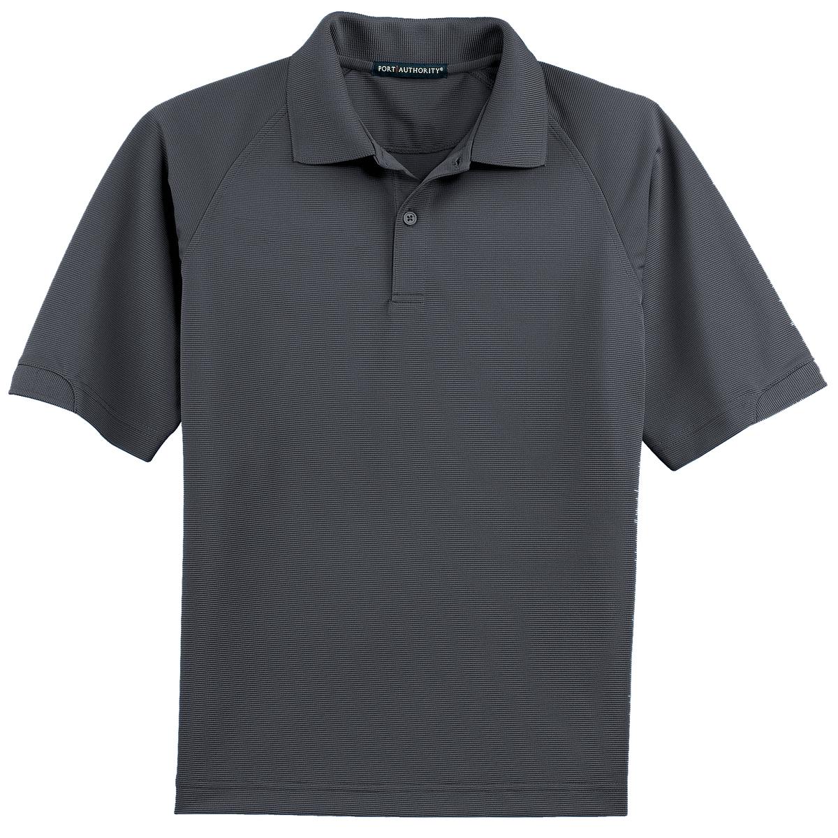 Front View of Iron Grey Port Authority Dry Zone Ottoman Polo. K525