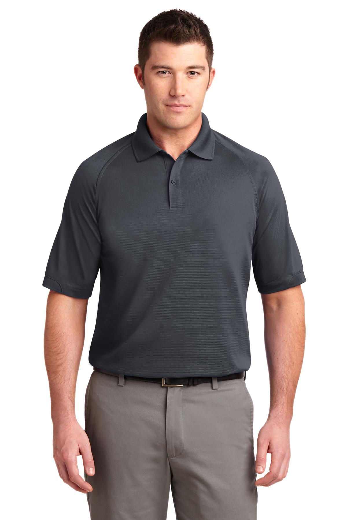 Front View of Iron Grey Port Authority Dry Zone Ottoman Polo. K525