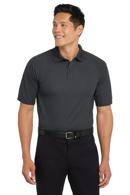 Front View of Iron Grey Port Authority Dry Zone Ottoman Polo. K525