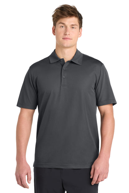 Front View of Iron Grey Sport-Tek PosiCharge Active Textured Polo. ST690