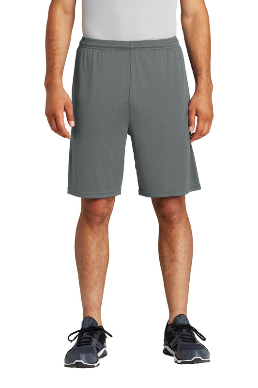 Front View of Iron Grey Sport-Tek PosiCharge Competitor Pocketed Short. ST355P