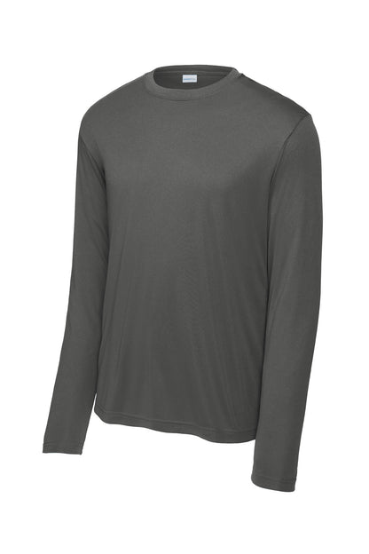Front View of Iron Grey Sport-Tek Tall Long Sleeve PosiCharge Competitor Tee. TST350LS