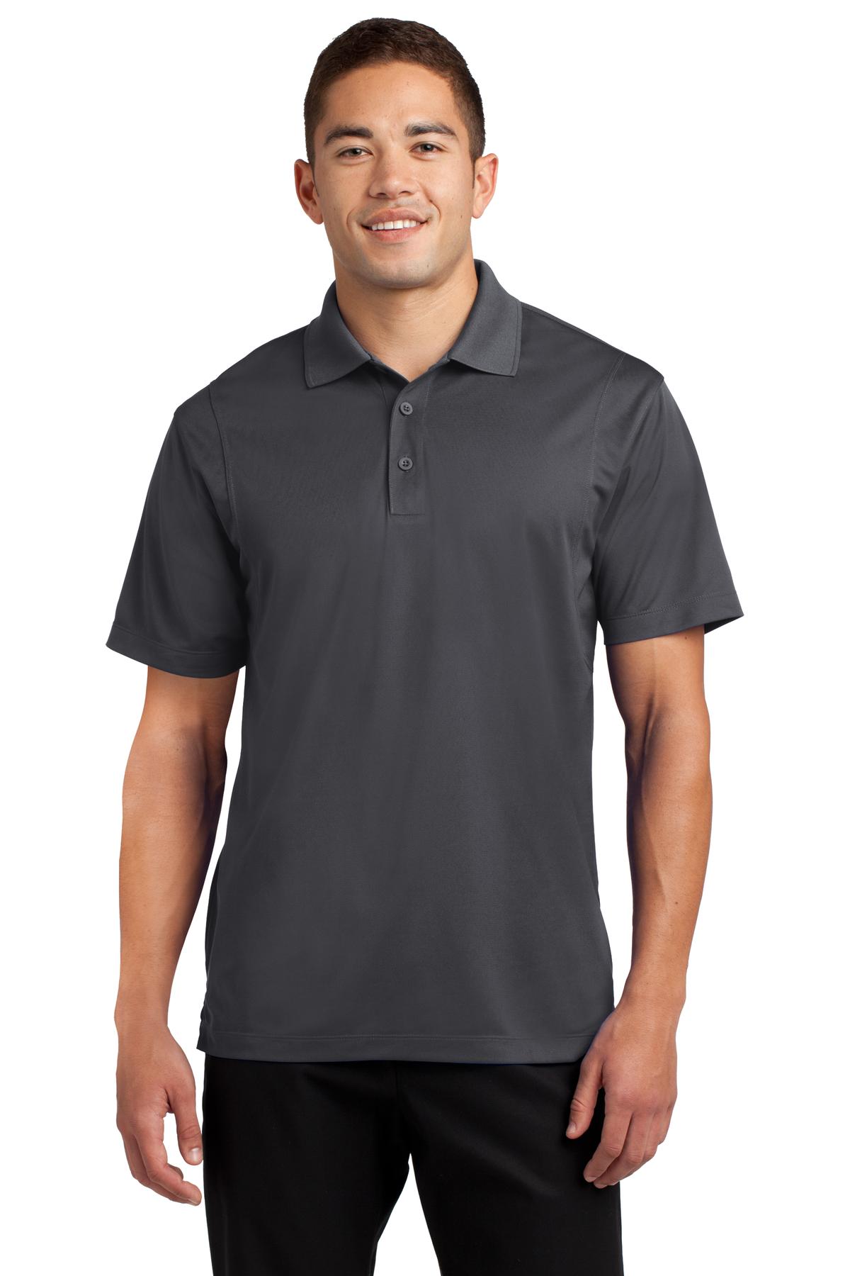 Front View of Iron Grey Sport-Tek Tall Micropique Sport-Wick Polo. TST650