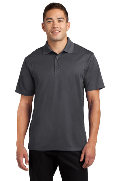 Front View of Iron Grey Sport-Tek Tall Micropique Sport-Wick Polo. TST650
