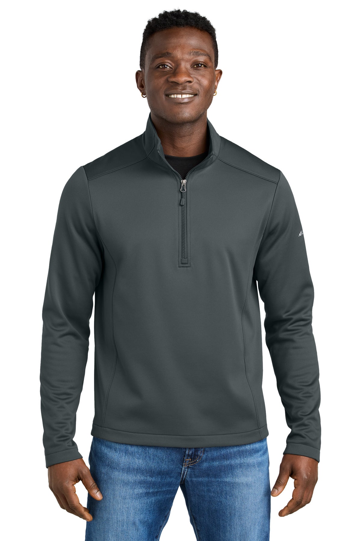 Front View of IronGate Eddie Bauer Smooth Mid Layer Fleece 1/2-Zip EB2360