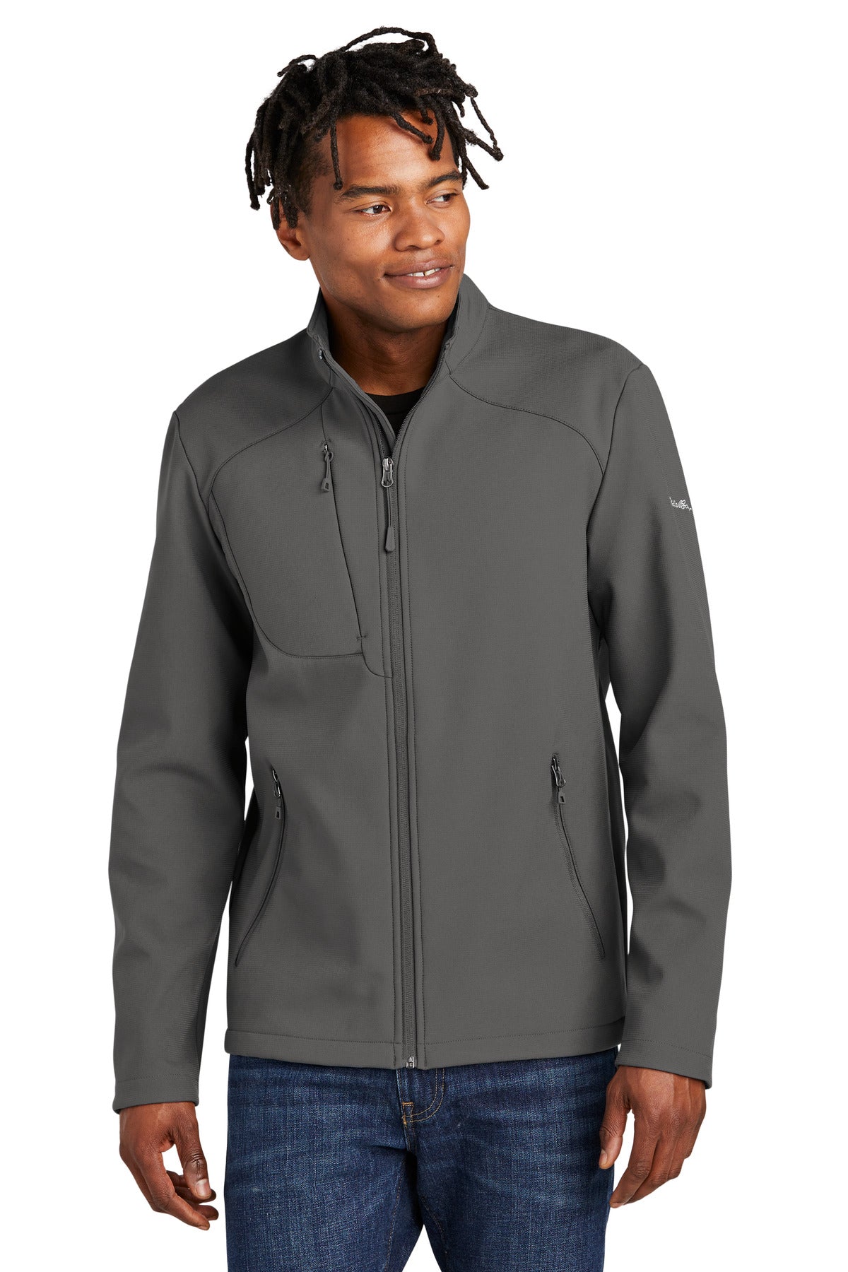 Front View of IronGate Eddie Bauer Stretch Soft Shell Jacket EB544