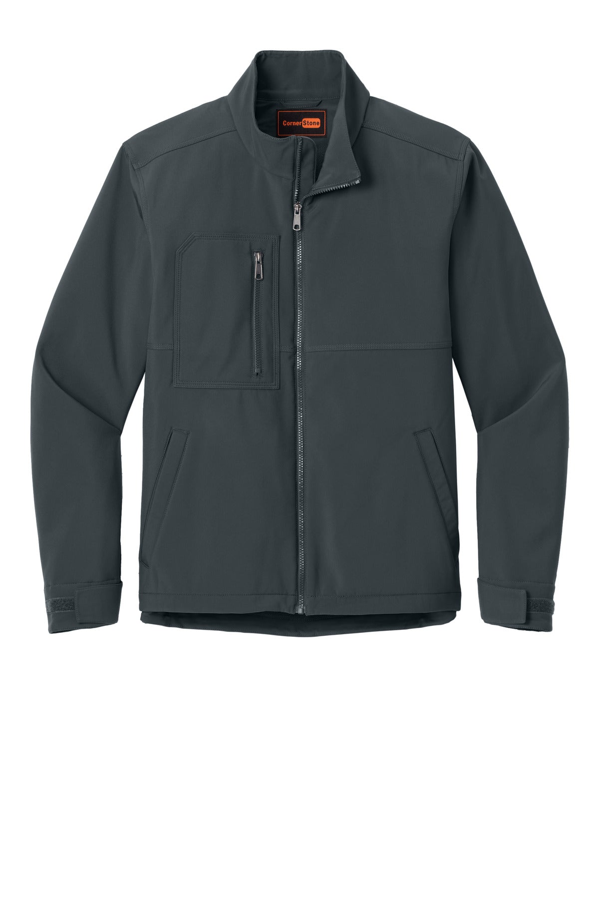 Front View of IronGrey CornerStone Workwear Soft Shell CSJ70
