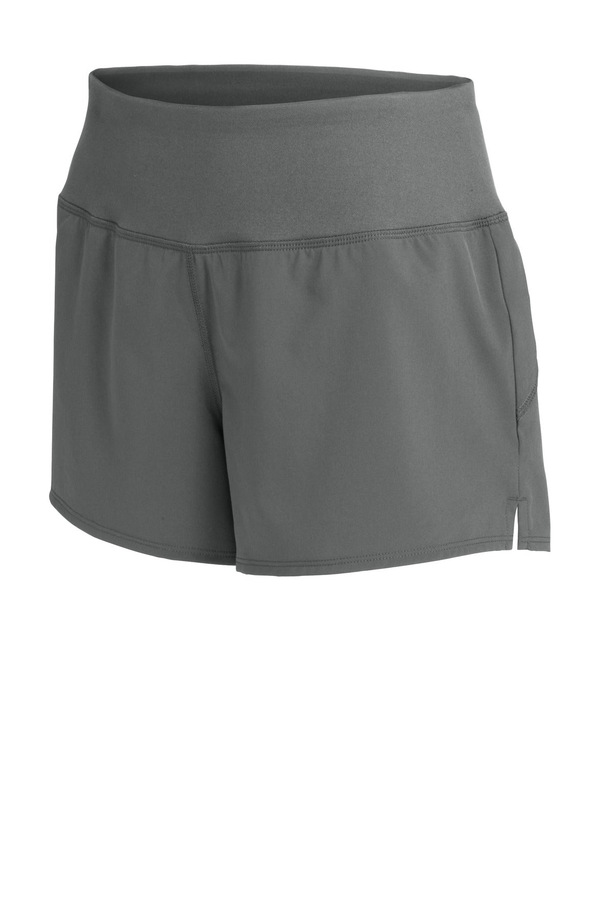 Front View of IronGrey Sport-Tek Women's Repeat Short LST485