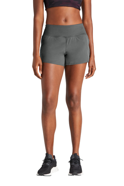 Front View of IronGrey Sport-Tek Women's Repeat Short LST485