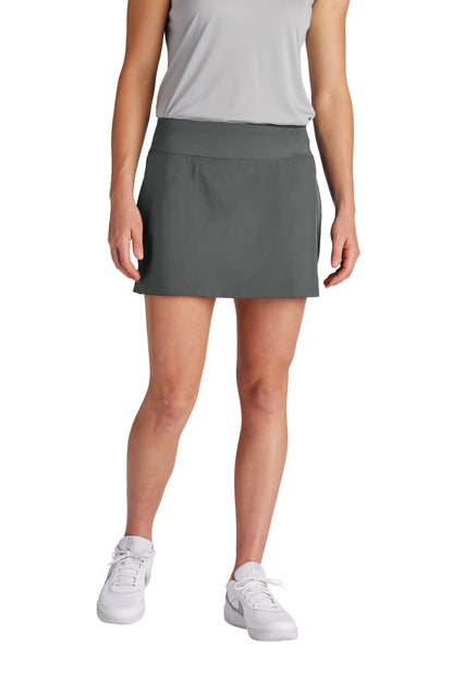 Front View of IronGrey Sport-Tek Women's Repeat Skort LST486